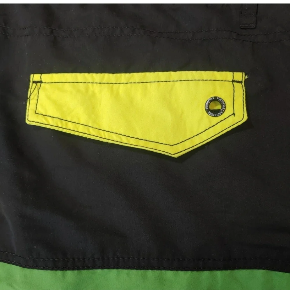 Southpole Y2k Baggy Bermuda Shorts Men 42 Colorblock Hybrid Pool Beach Resort